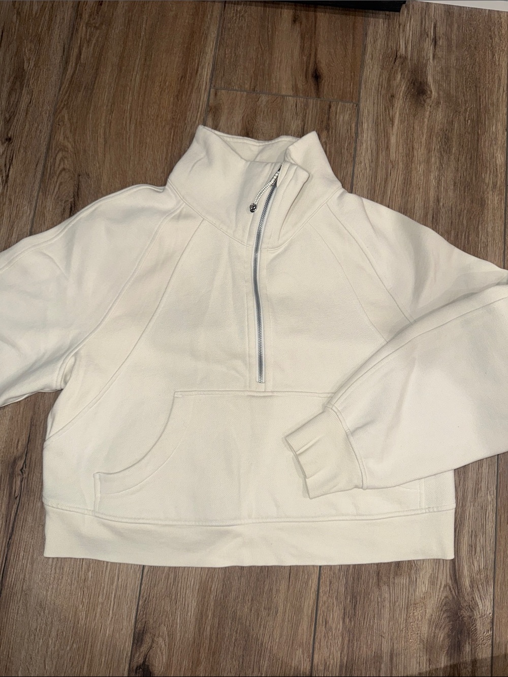 Lululemon Scuba Oversized Half-Zip Funnel Neck Womens M/L Bone - no wear at all!